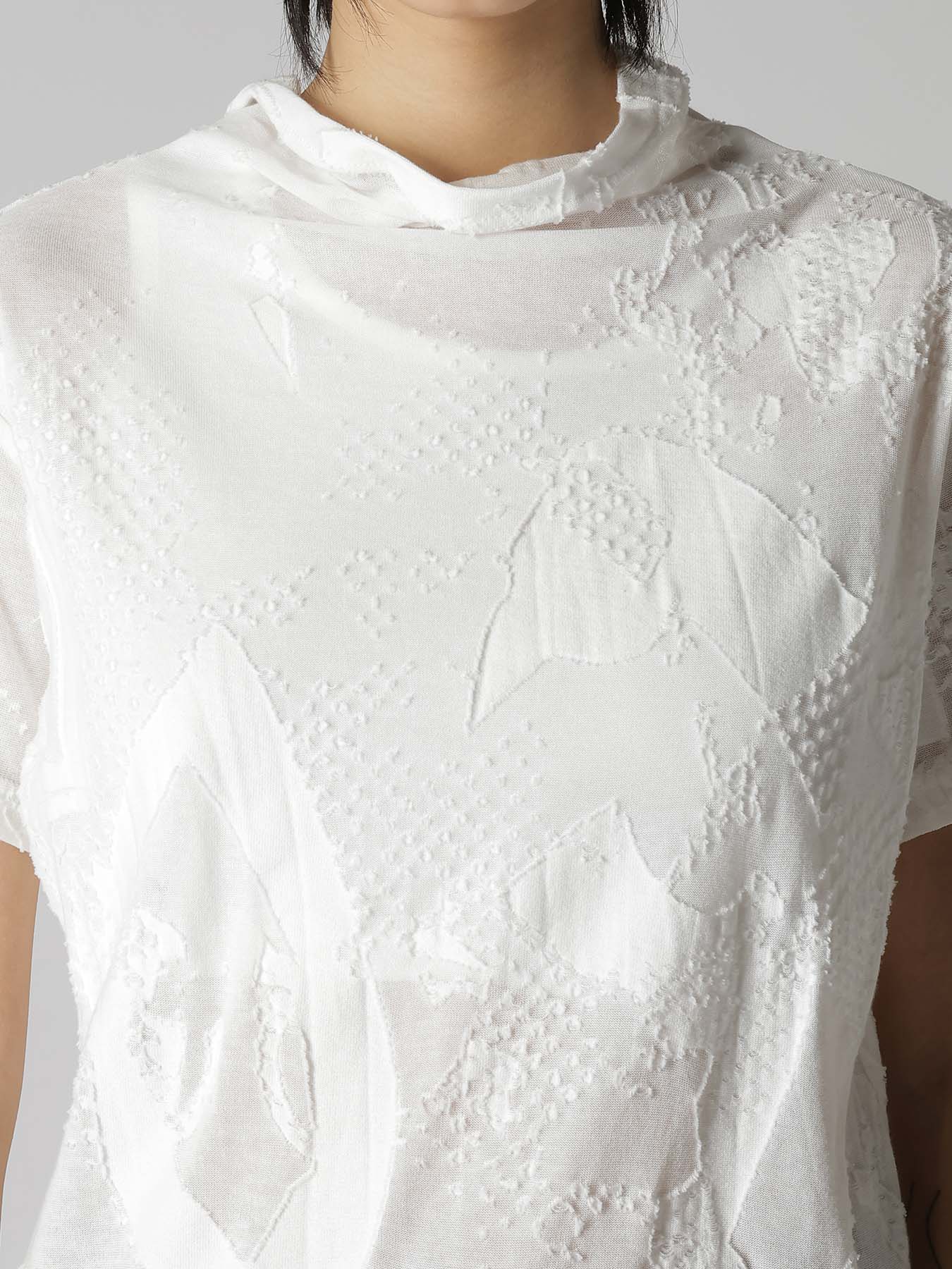 CRUSH JACQUARD OFFNECK SHORT SLEEVE TEE – THE SHOP YOHJI YAMAMOTO