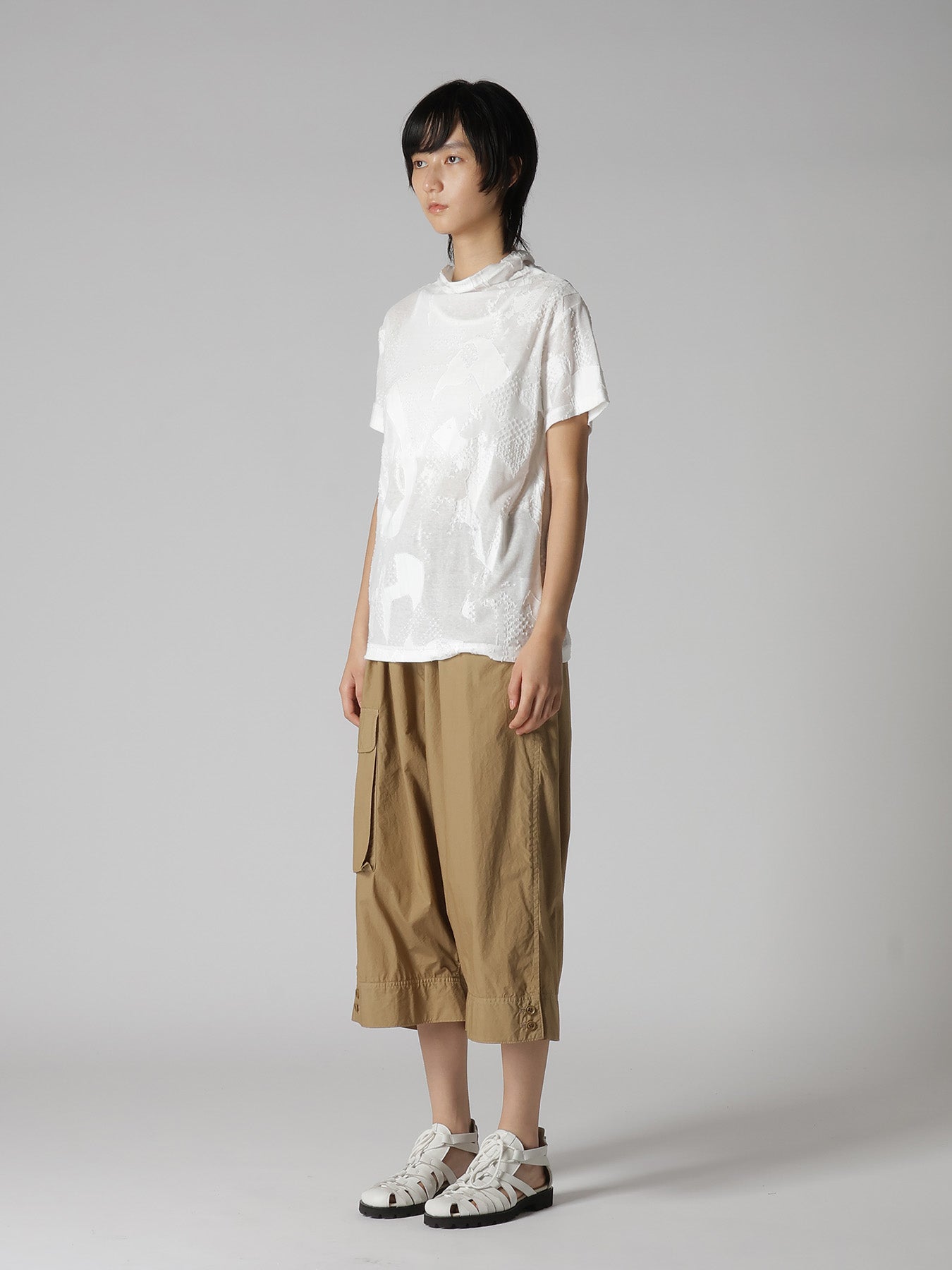 トップス yai CRUSH JACQUARD OFFNECK SHORT SLEEVE TEE – THE SHOP YOHJI YAMAMOTO