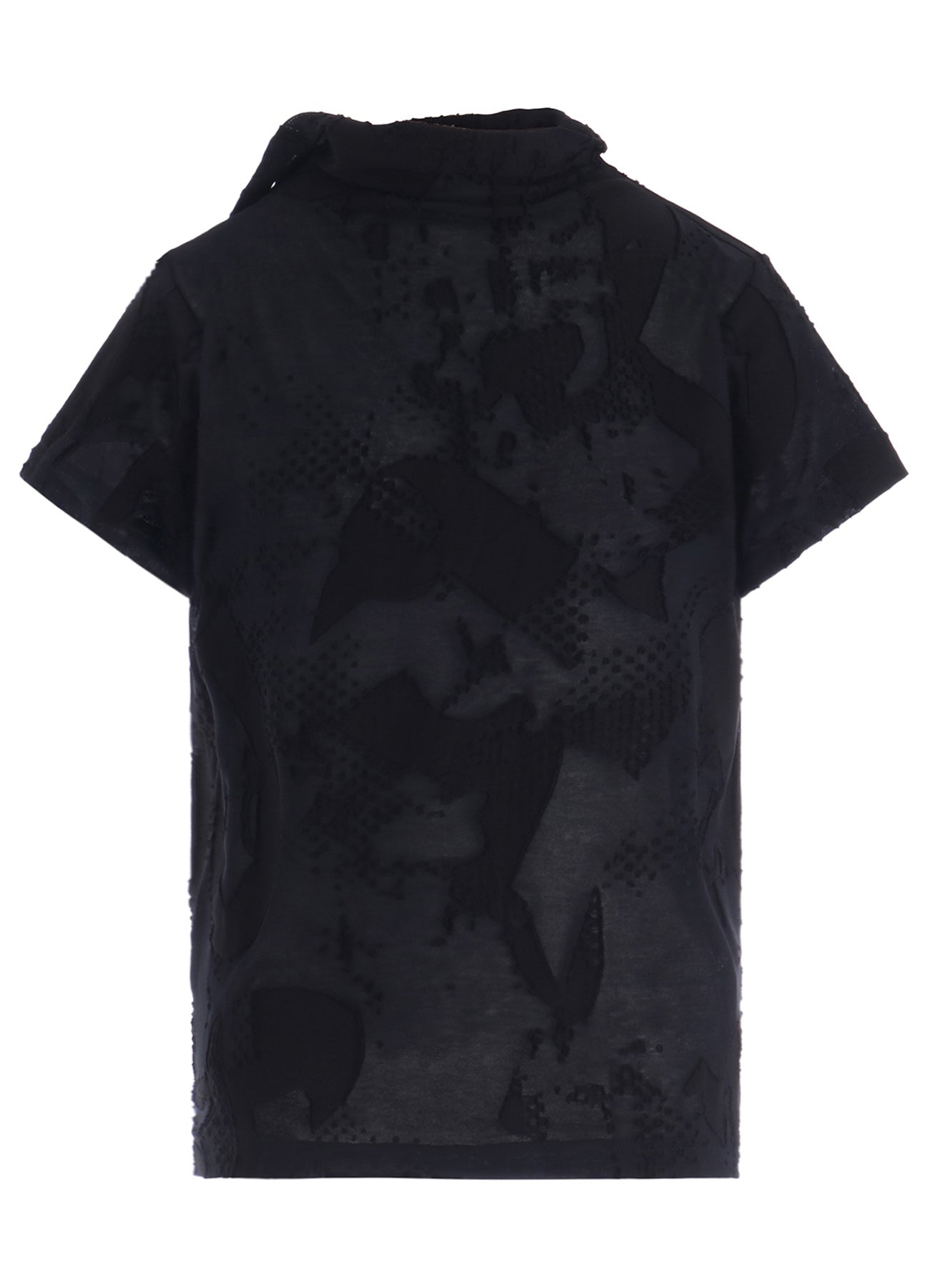 CRUSH JACQUARD OFFNECK SHORT SLEEVE TEE