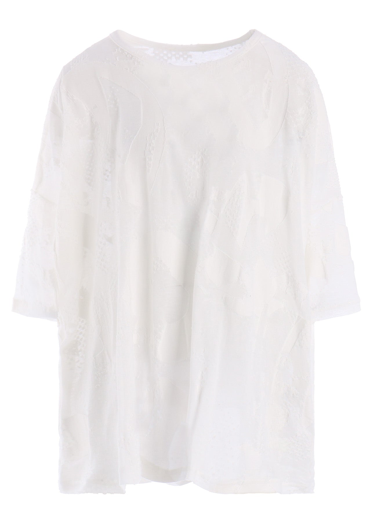 CRUSH JACQUARD ROUND NECK BIG TEE