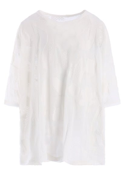 CRUSH JACQUARD ROUND NECK BIG TEE