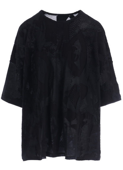 CRUSH JACQUARD ROUND NECK BIG TEE
