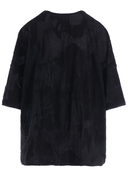 CRUSH JACQUARD ROUND NECK BIG TEE