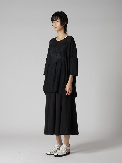 CRUSH JACQUARD ROUND NECK BIG TEE