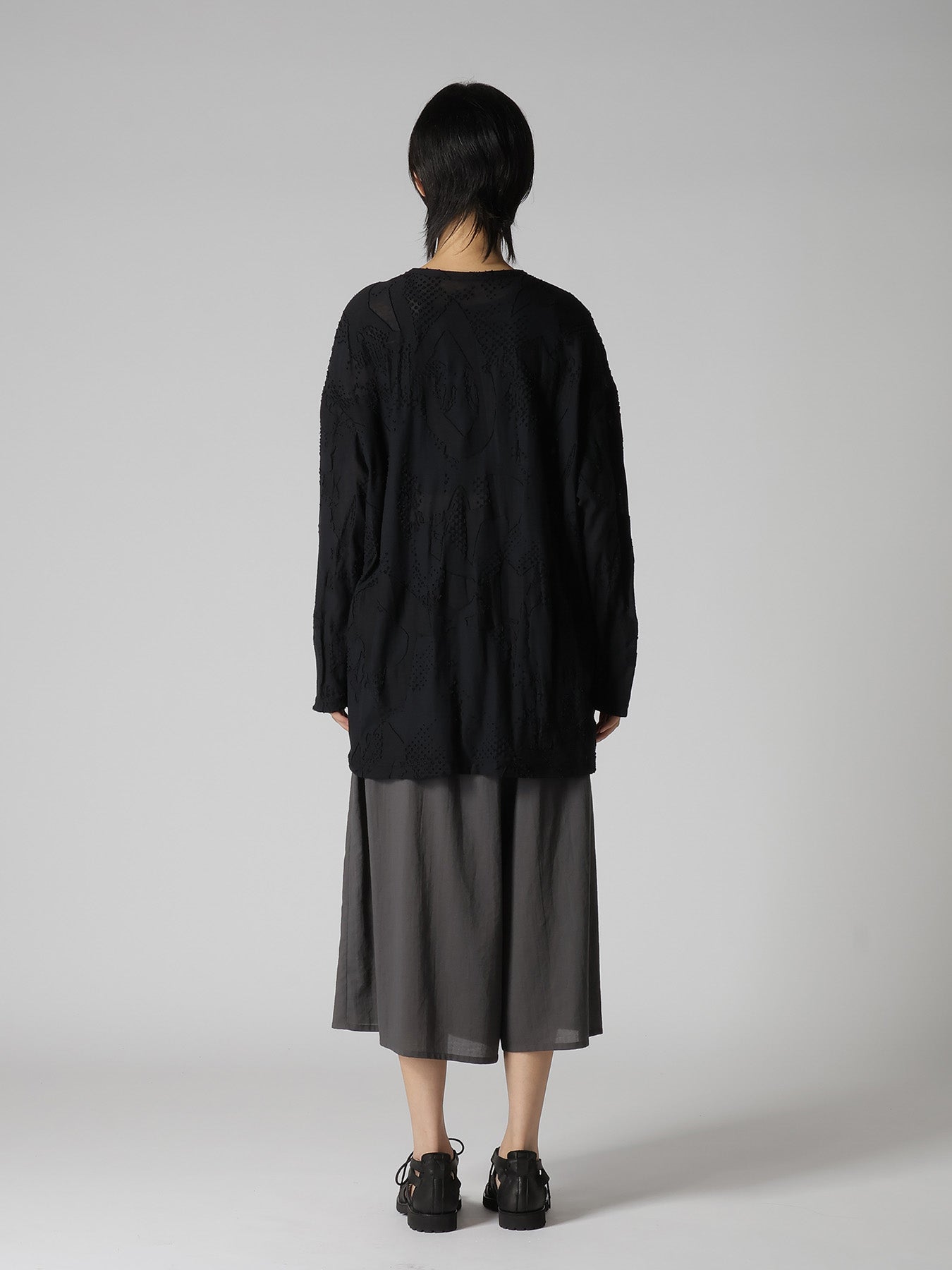 CRUSH JACQUARD BIG LONG SLEEVE TEE