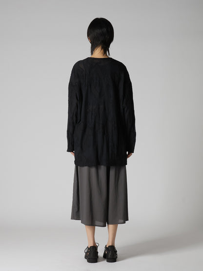 CRUSH JACQUARD BIG LONG SLEEVE TEE