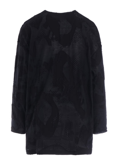 CRUSH JACQUARD BIG LONG SLEEVE TEE