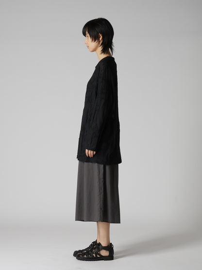 CRUSH JACQUARD BIG LONG SLEEVE TEE