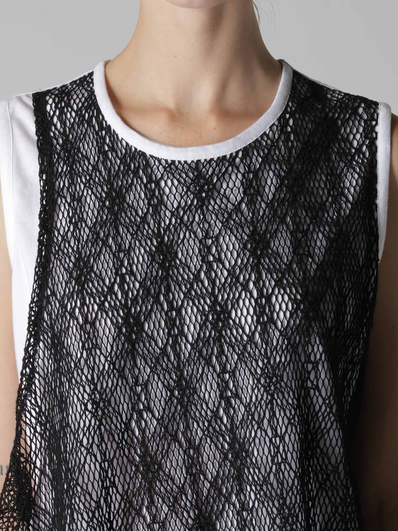 LACE COMBINATION SLEEVELESS TEE