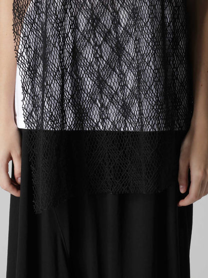 LACE COMBINATION SLEEVELESS TEE