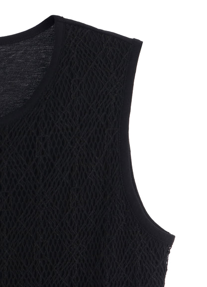 LACE COMBINATION SLEEVELESS TEE