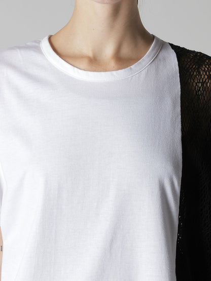 LACE COMBINATION HALF SLEEVE TEE