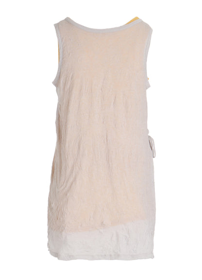 COTTON JERSEY DOUBLED SLEEVELESS TEE