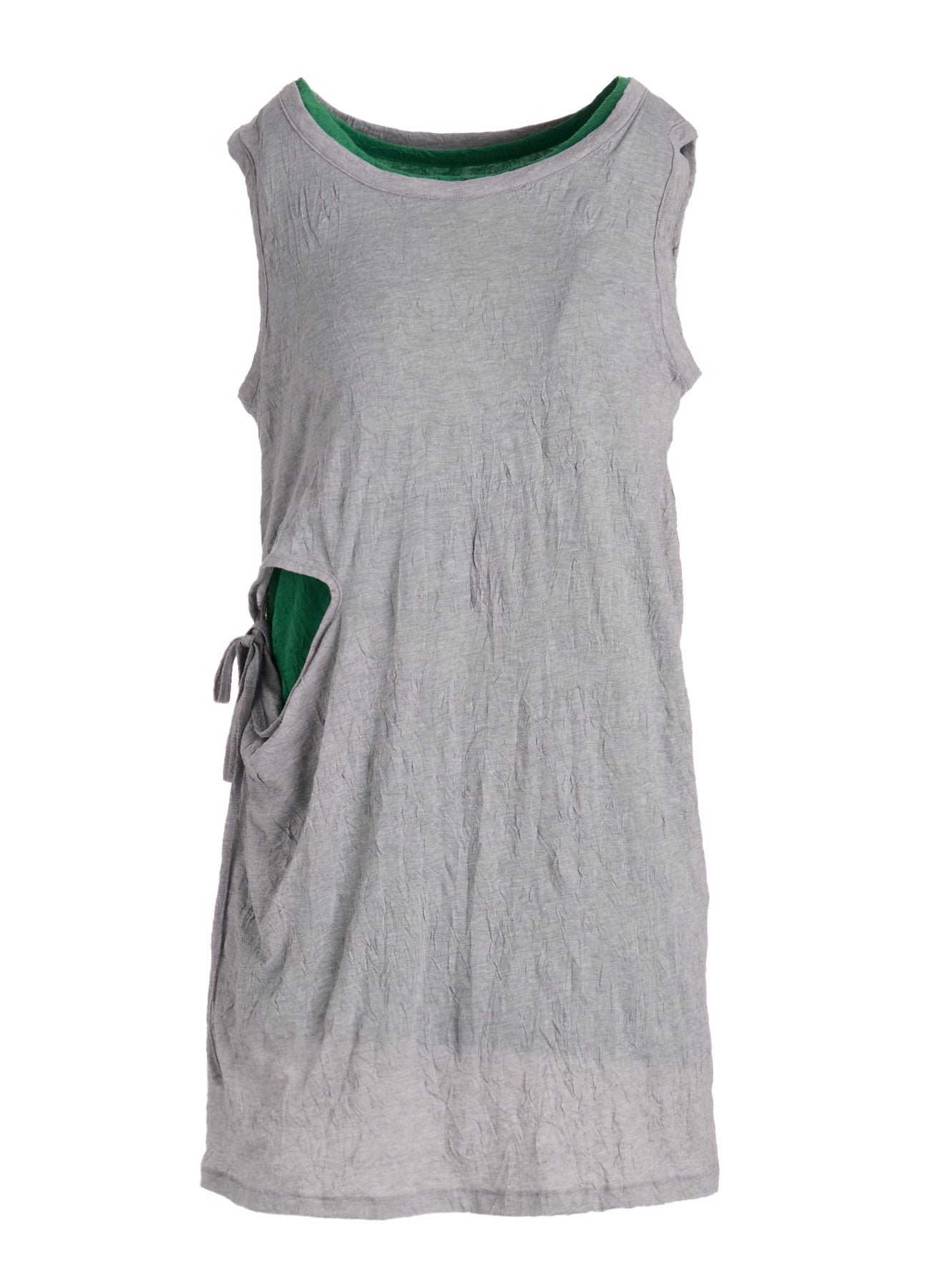 COTTON JERSEY DOUBLED SLEEVELESS TEE