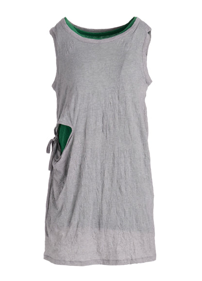 COTTON JERSEY DOUBLED SLEEVELESS TEE