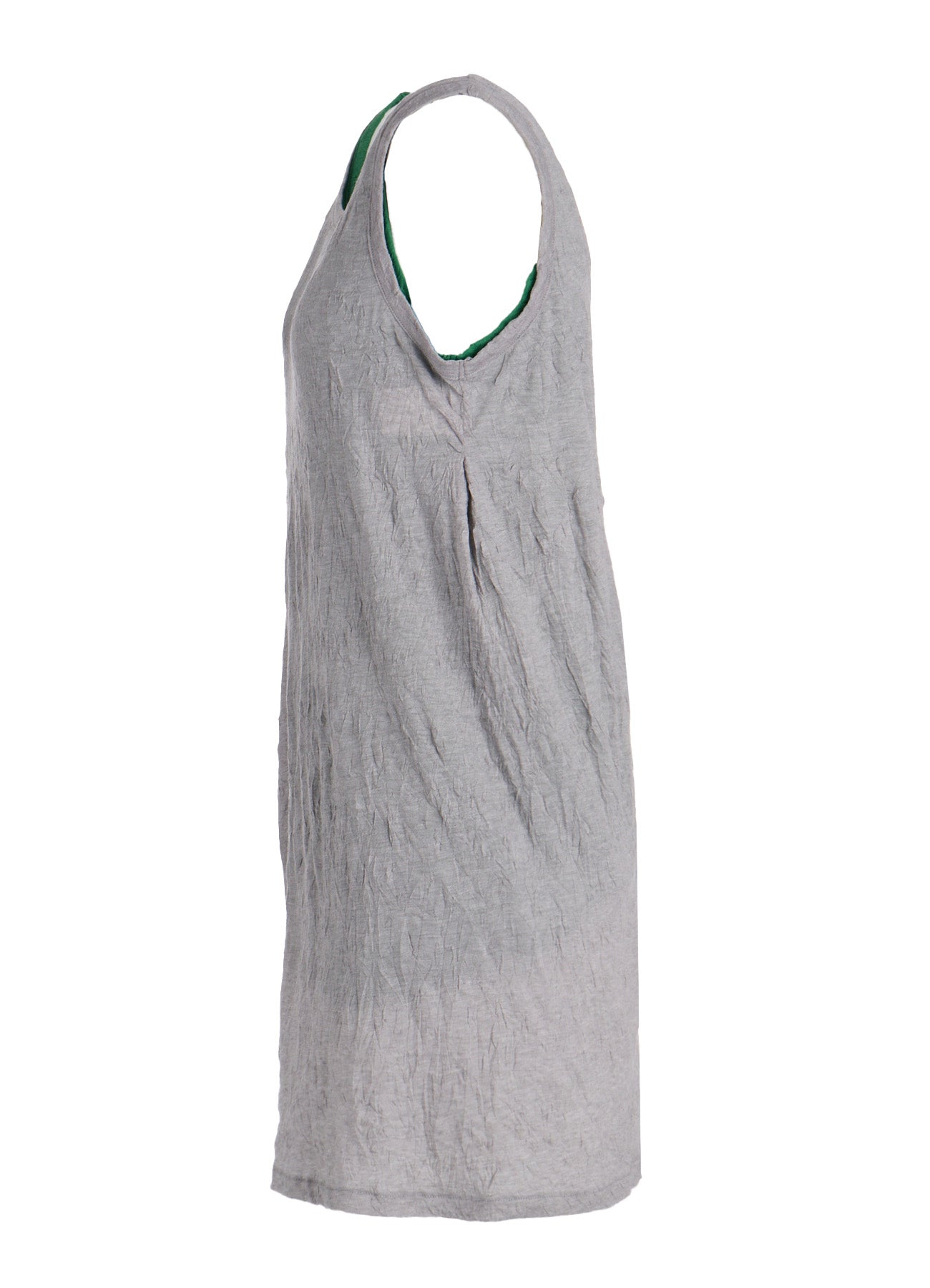 COTTON JERSEY DOUBLED SLEEVELESS TEE