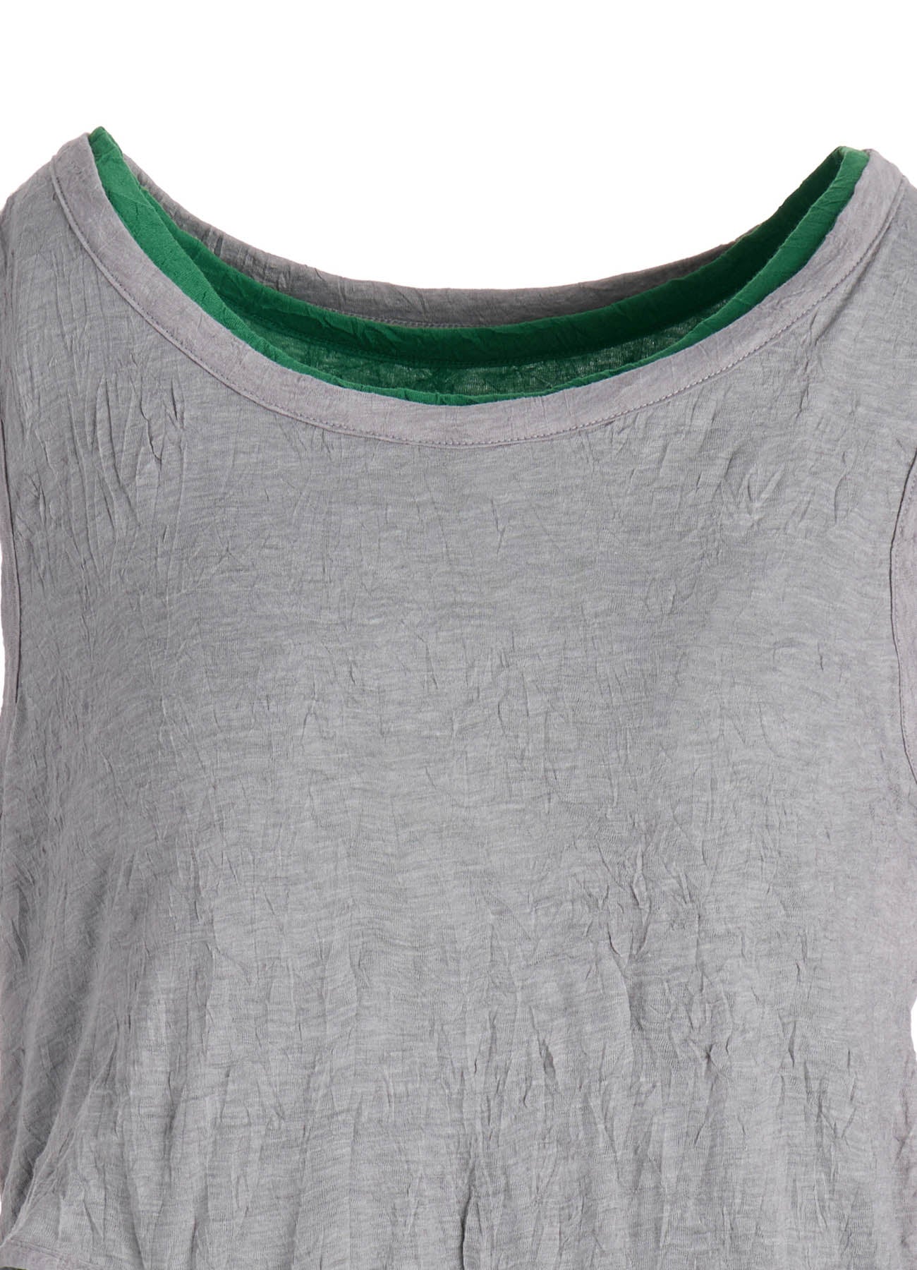COTTON JERSEY DOUBLED SLEEVELESS TEE