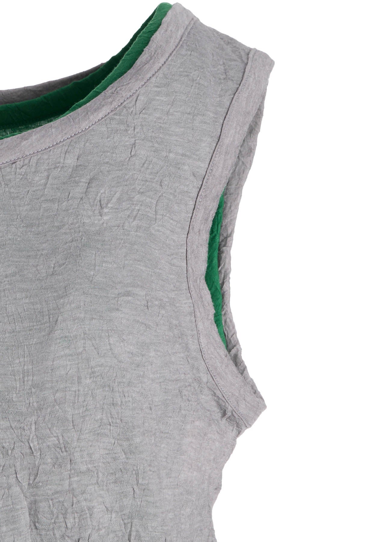 COTTON JERSEY DOUBLED SLEEVELESS TEE