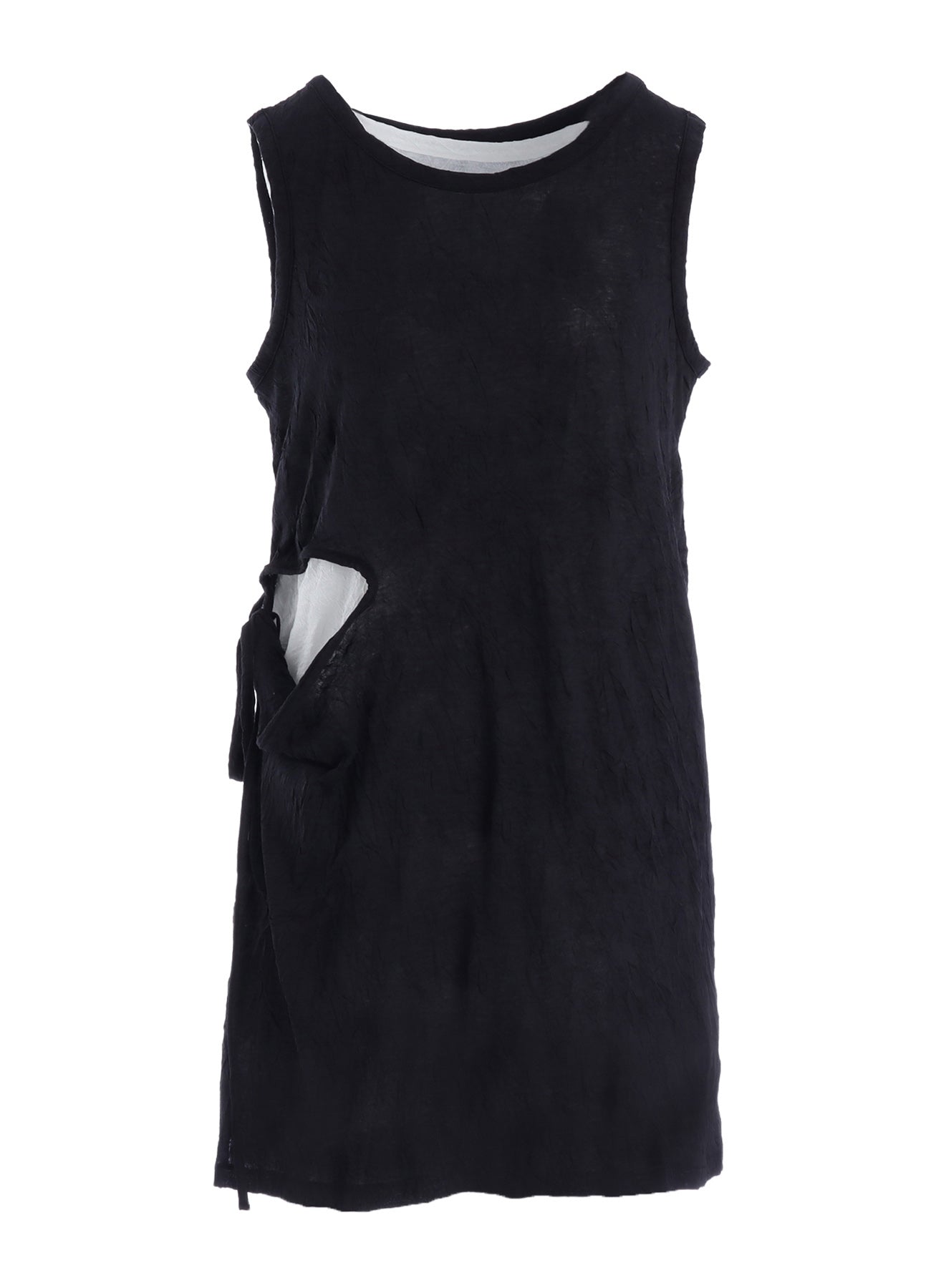 COTTON JERSEY DOUBLED SLEEVELESS TEE