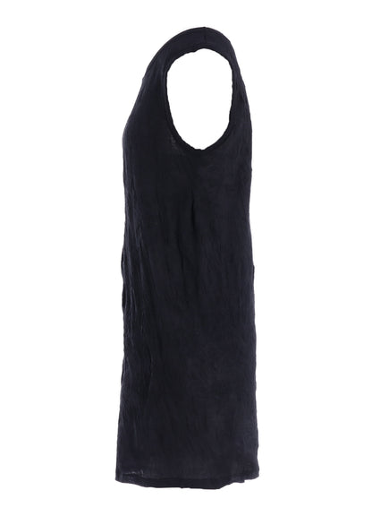 COTTON JERSEY DOUBLED SLEEVELESS TEE