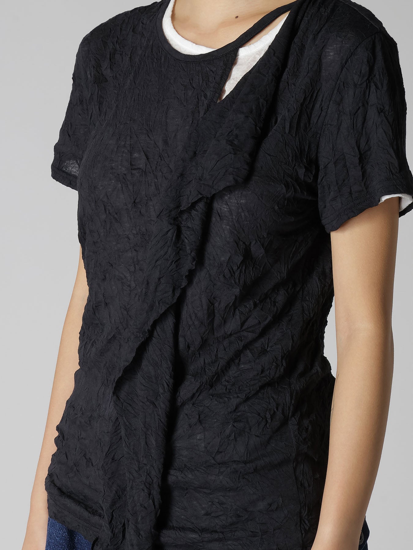 COTTON JERSEY DOUBLED SHORT SLEEVE TEE