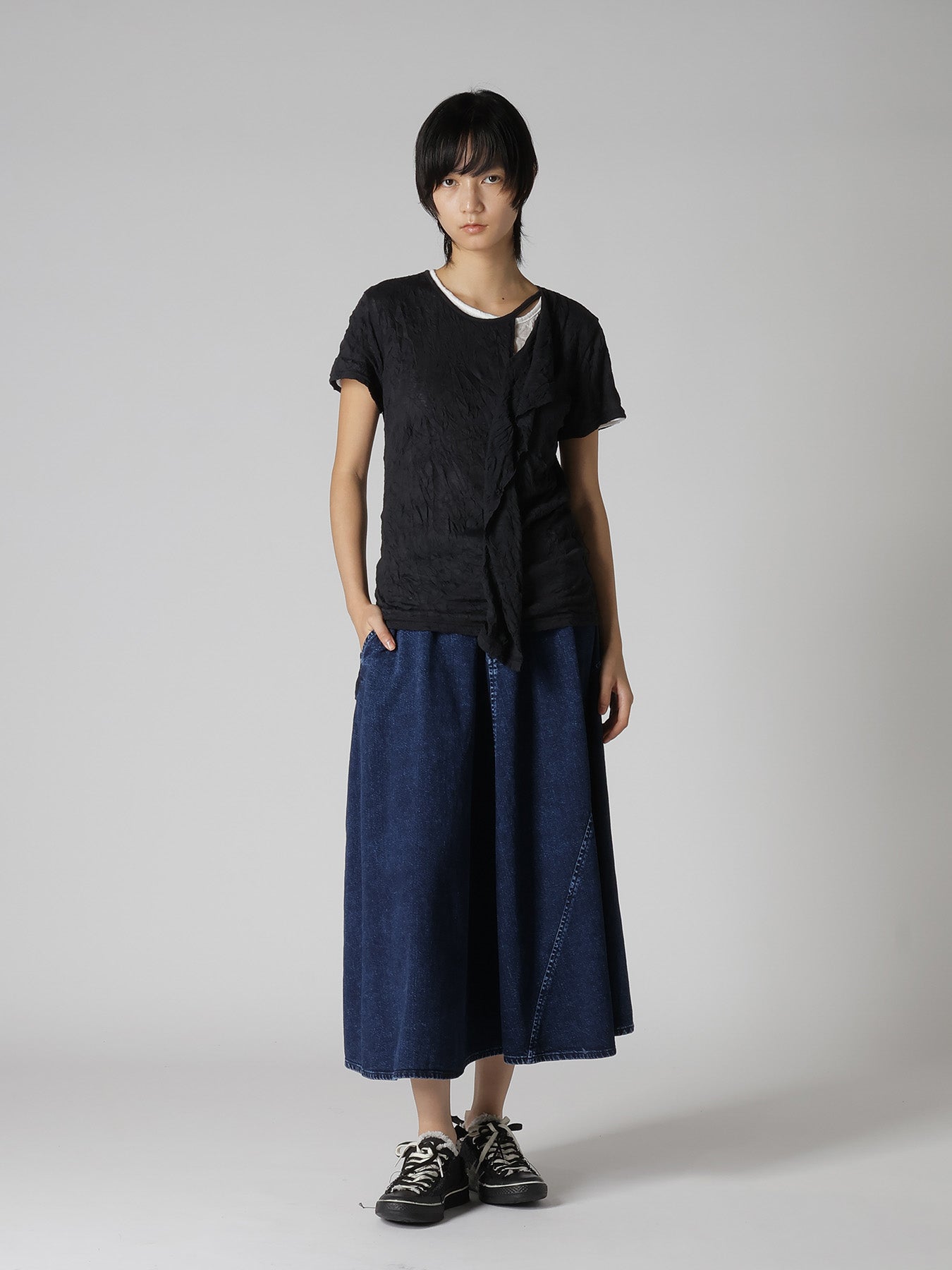 COTTON JERSEY DOUBLED SHORT SLEEVE TEE