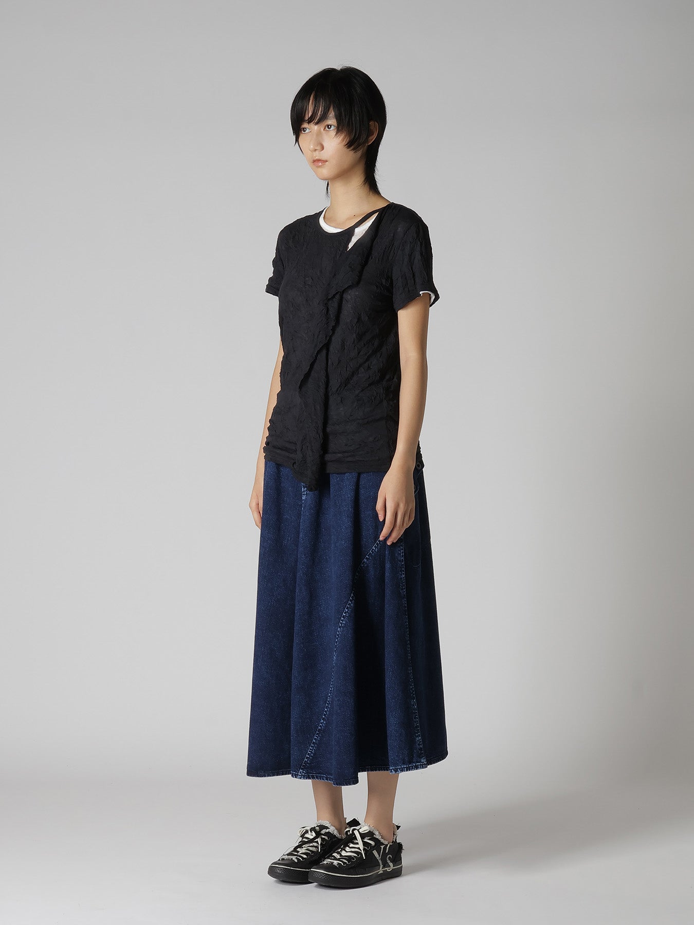 COTTON JERSEY DOUBLED SHORT SLEEVE TEE