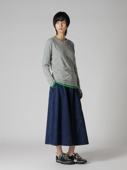 COTTON JERSEY DOUBLE LONG SLEEVE TEE