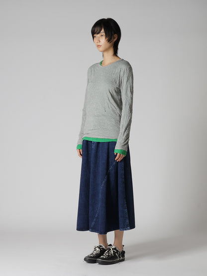 COTTON JERSEY DOUBLE LONG SLEEVE TEE