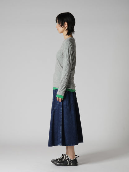 COTTON JERSEY DOUBLE LONG SLEEVE TEE