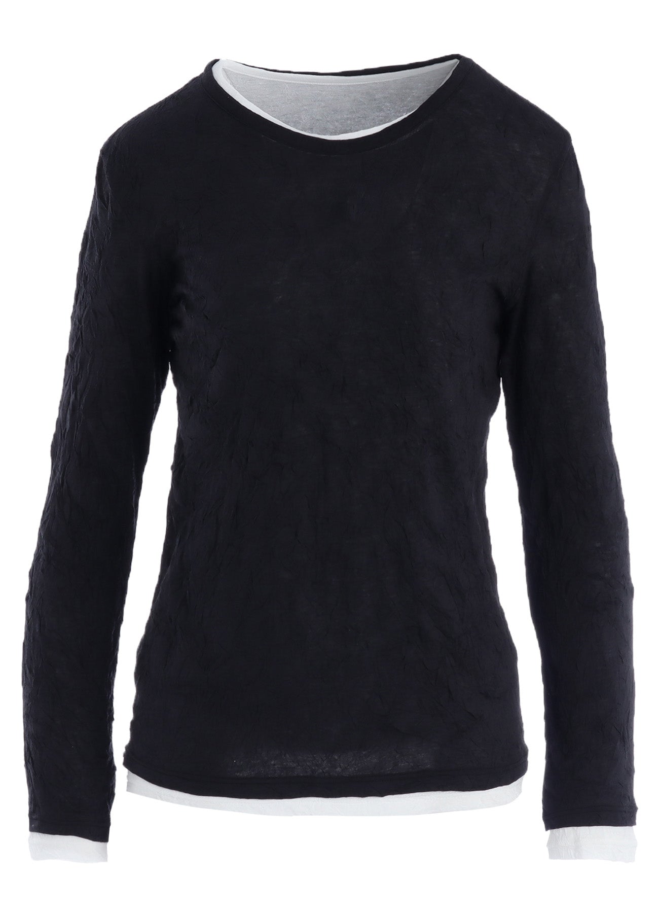 COTTON JERSEY DOUBLE LONG SLEEVE TEE