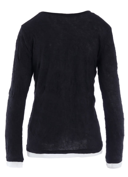 COTTON JERSEY DOUBLE LONG SLEEVE TEE