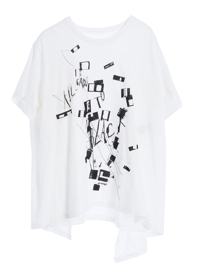COTTON JERSEY MESSAGE PRINT SHORT SLEEVE TEE