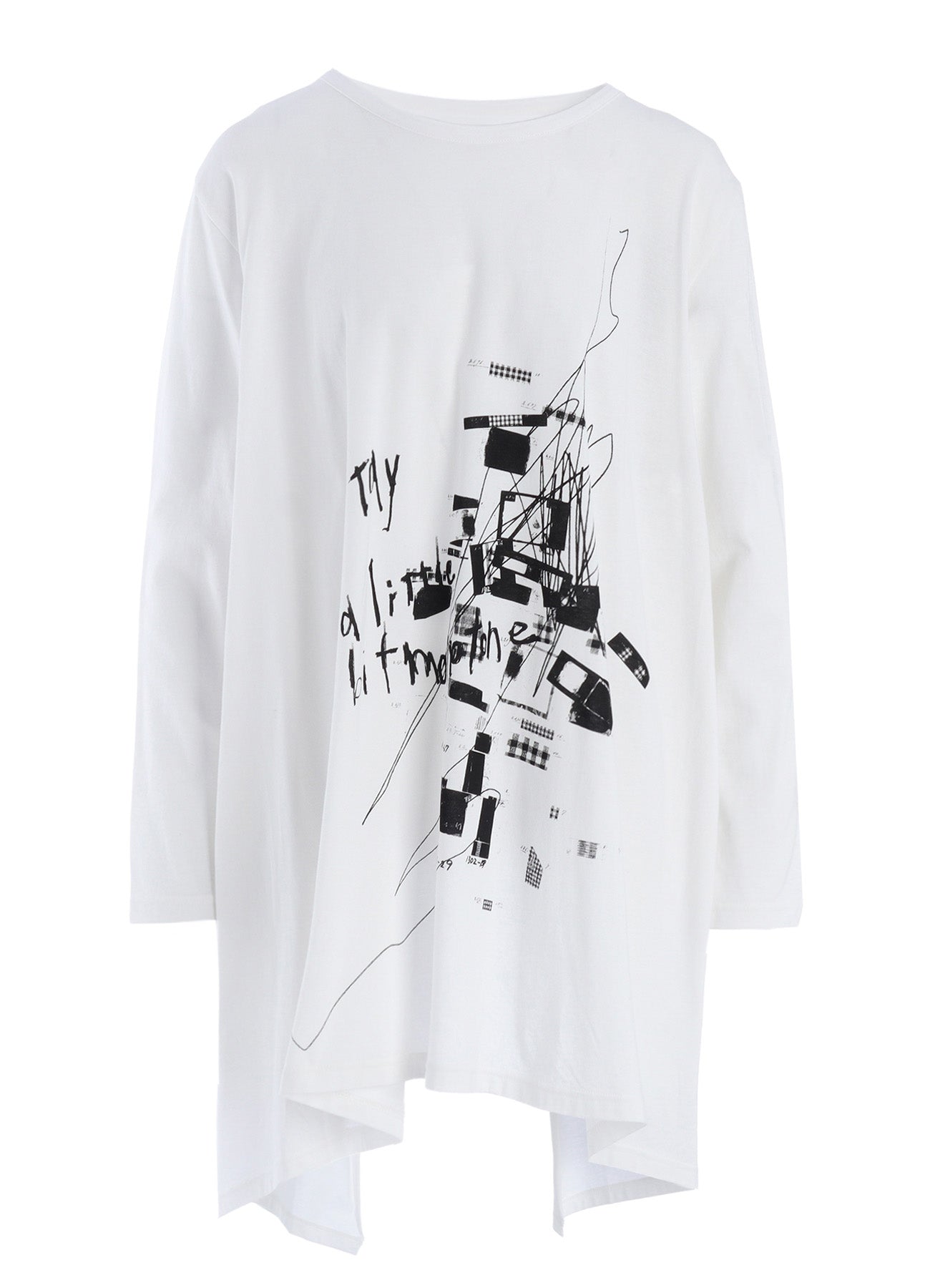 COTTON JERSEY MESSAGE PRINT LONG SLEEVE TEE – THE SHOP YOHJI YAMAMOTO