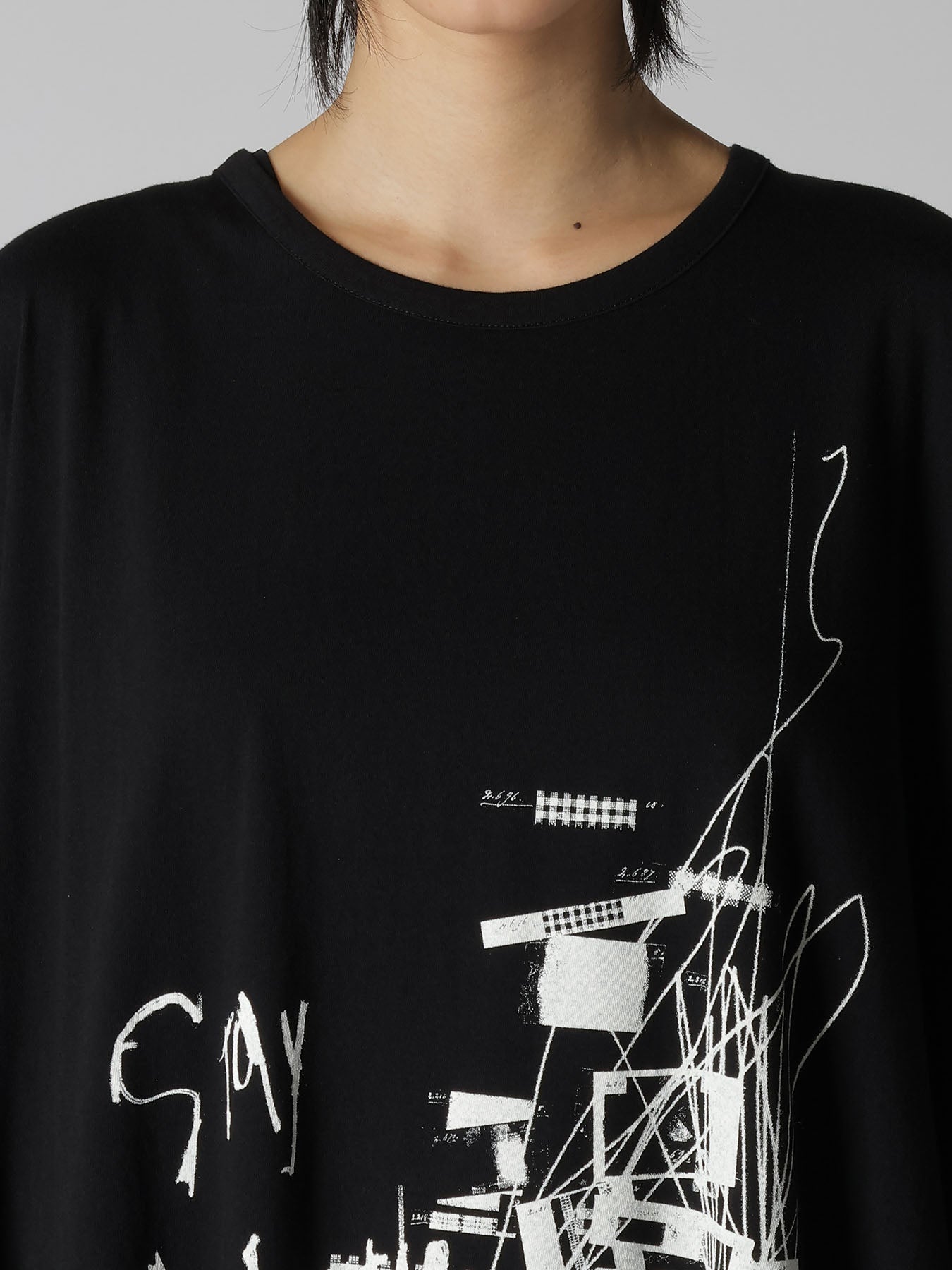 COTTON JERSEY MESSAGE PRINT LONG SLEEVE TEE – THE SHOP YOHJI YAMAMOTO