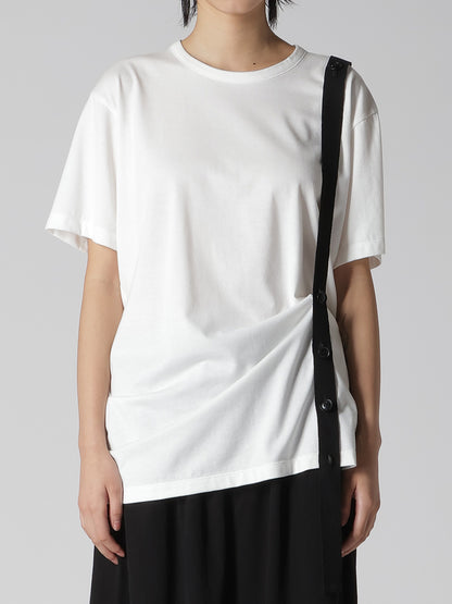 COTTON JERSEY BELTED HALF SLEEVE TEE