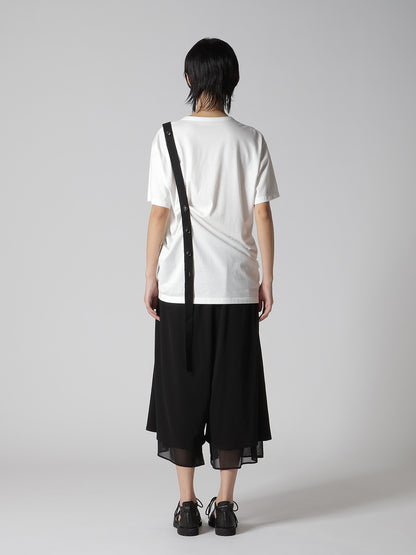 COTTON JERSEY BELTED HALF SLEEVE TEE