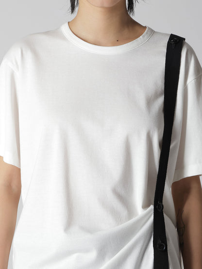 COTTON JERSEY BELTED HALF SLEEVE TEE