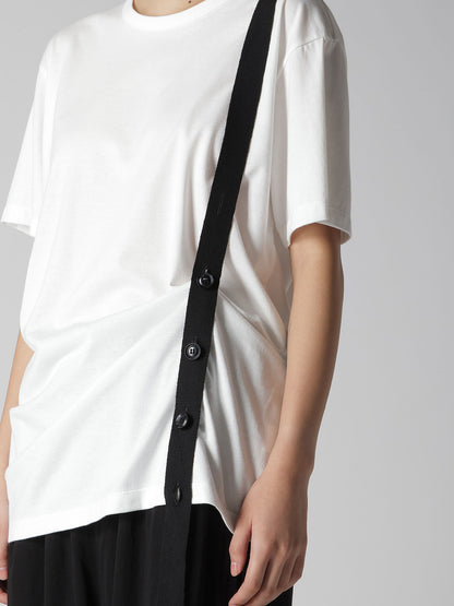 COTTON JERSEY BELTED HALF SLEEVE TEE