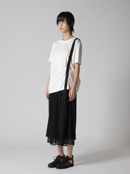 COTTON JERSEY BELTED HALF SLEEVE TEE