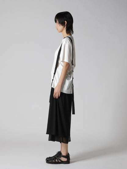 COTTON JERSEY BELTED HALF SLEEVE TEE