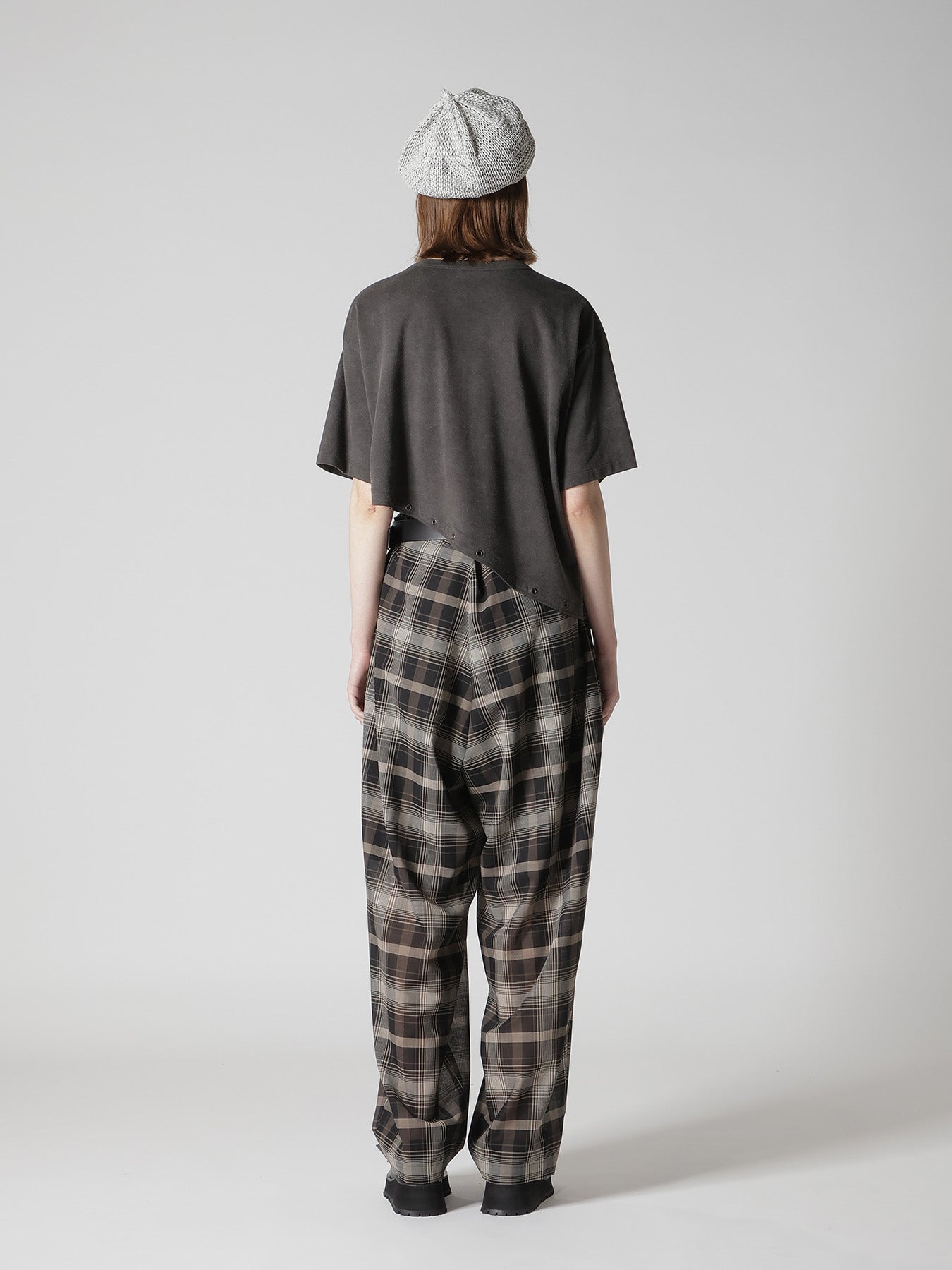 COTTON JERSEY ASYMMETRIC CROPPED TEE