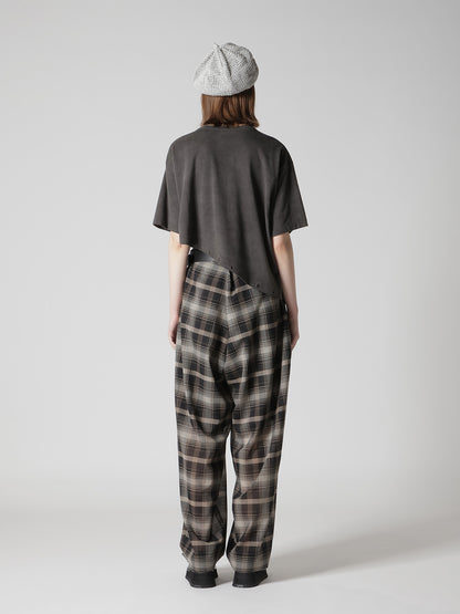 COTTON JERSEY ASYMMETRIC CROPPED TEE