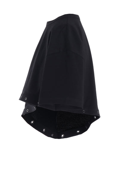 COTTON JERSEY ASYMMETRIC CROPPED TEE