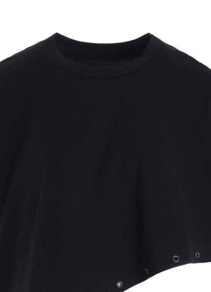 COTTON JERSEY ASYMMETRIC CROPPED TEE