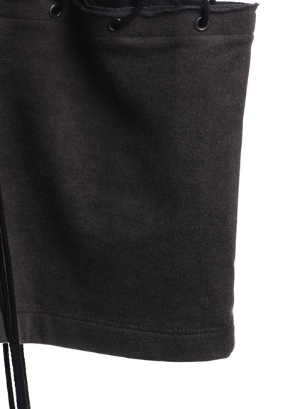 COTTON JERSEY LACE UP HALF SLEEVE TEE