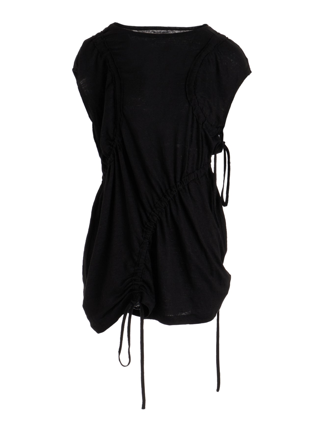 LINEN JERSEY SHIRRING TEE