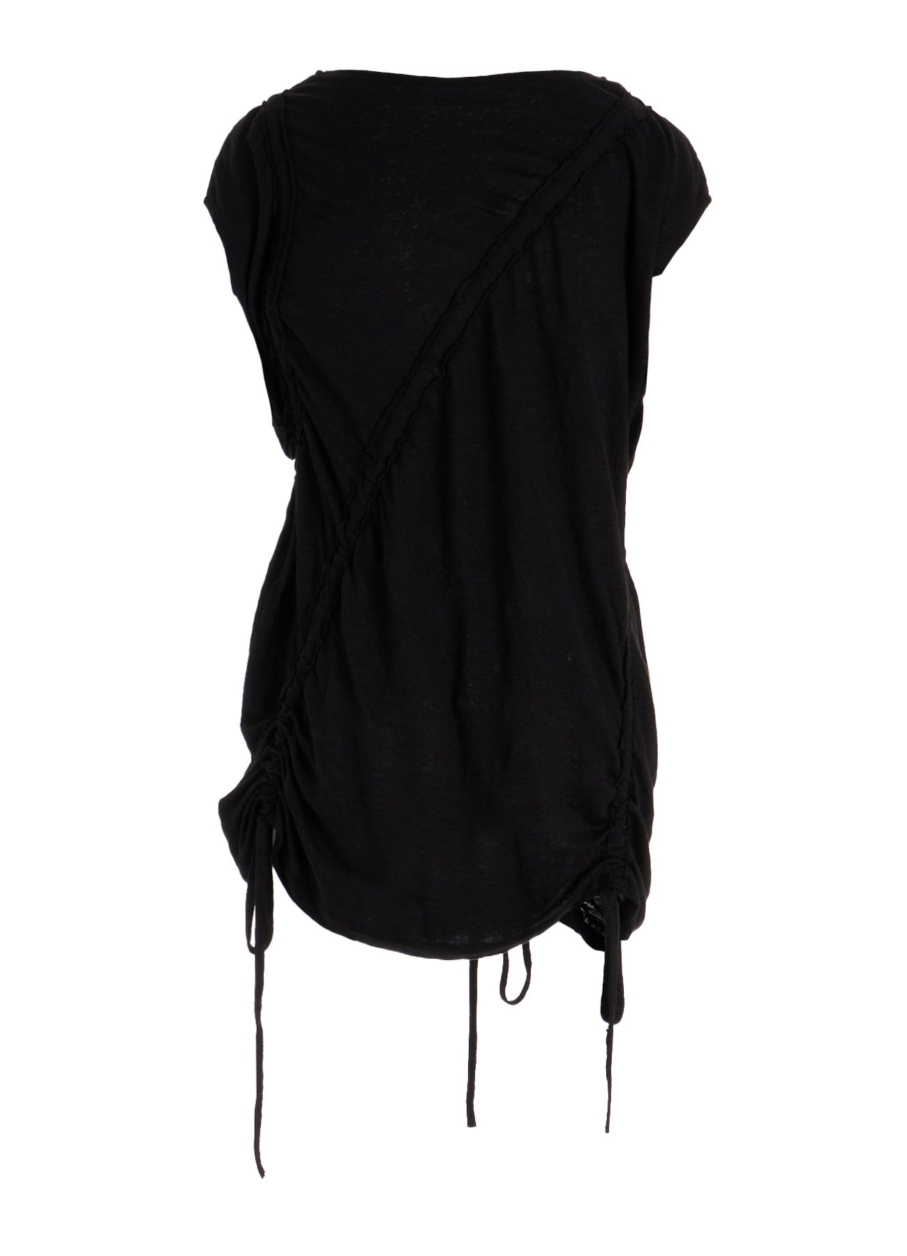 LINEN JERSEY SHIRRING TEE