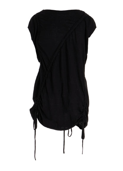 LINEN JERSEY SHIRRING TEE