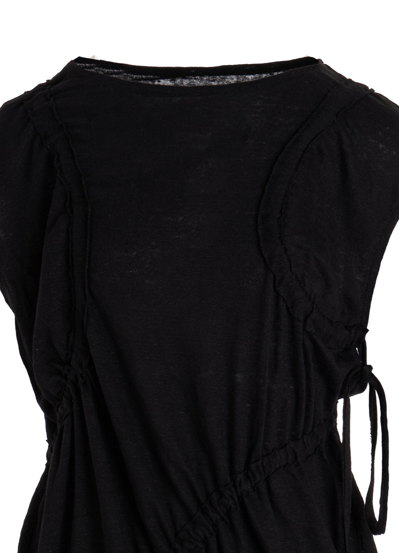 LINEN JERSEY SHIRRING TEE